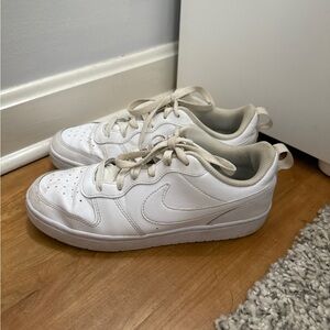 White Nike Air Force 1s, Youth 6.5, Women’s 8, Men’s 6